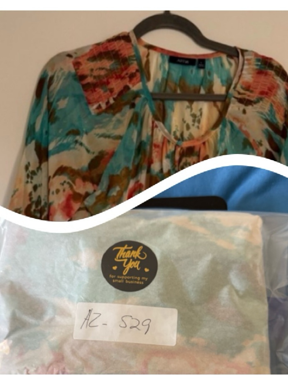 Apt. 9 Turquoise Multi Floral Tie-Front Sheer Blouse - Picture 14 of 15